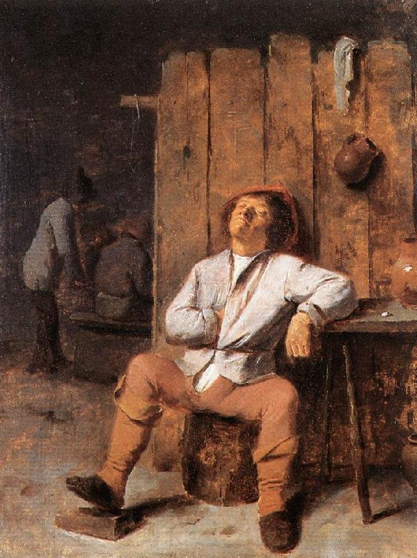 BROUWER, Adriaen A Boor Asleep France oil painting art